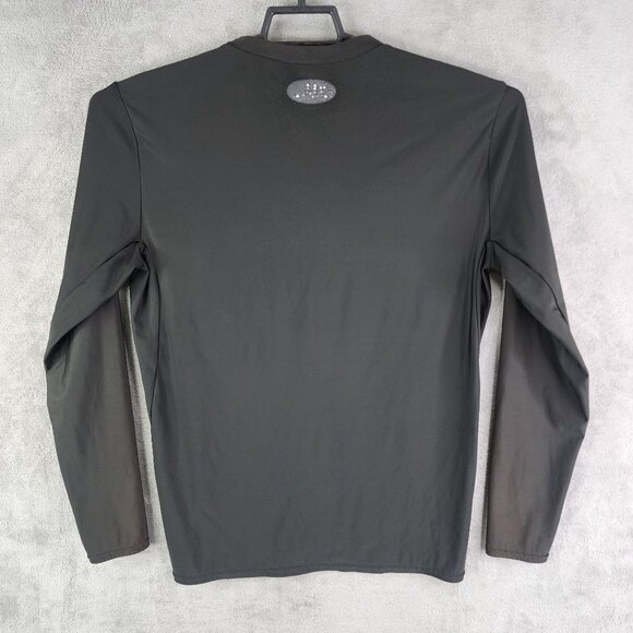 Mens Black Under Armour Compression Shirt Long Sleeve Crew Neck Size XXL - Picture 8 of 11